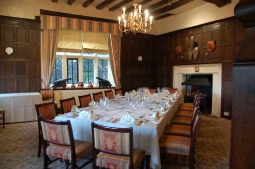 Private dinning at the Albright Hussey Manor Shrewsbury